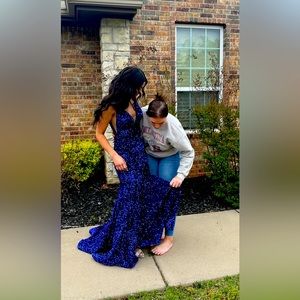 Absolutely love this dress!! Bright blue prom dress I wore it once for two hours